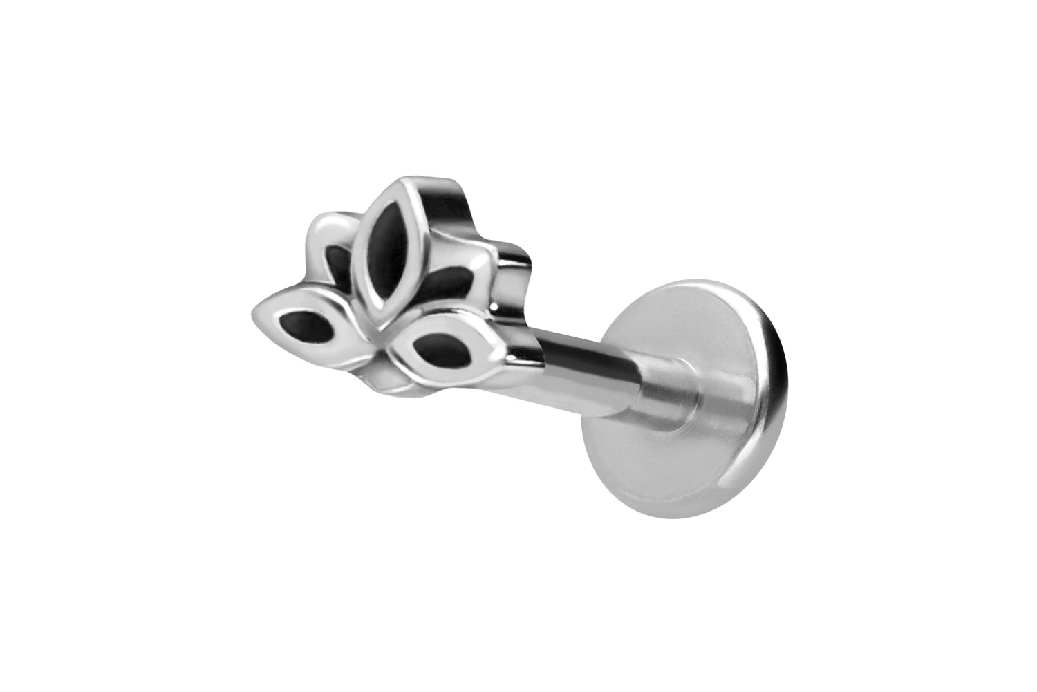 Titan Labret Piercing mit Innengewinde LOTUSBLÜTE